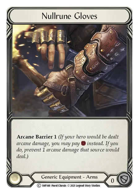 (1HP348) Flesh & Blood TCG History Pack 1 Single: Nullrune Gloves (Regular) Common