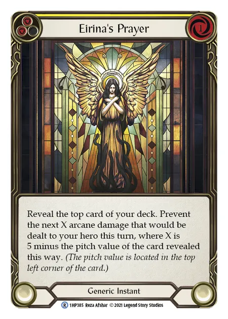 (1HP385) Flesh & Blood TCG History Pack 1 Single: Eirina's Prayer (Yellow) (Regular) Rare