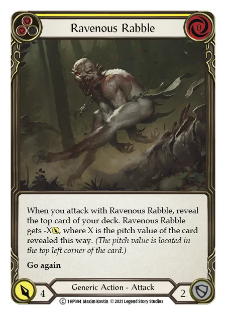 (1HP394) Flesh & Blood TCG History Pack 1 Single: Ravenous Rabble (Yellow) (Regular) Common
