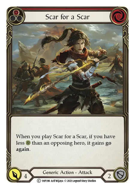 (1HP396) Flesh & Blood TCG History Pack 1 Single: Scar for a Scar (Red) (Regular) Common