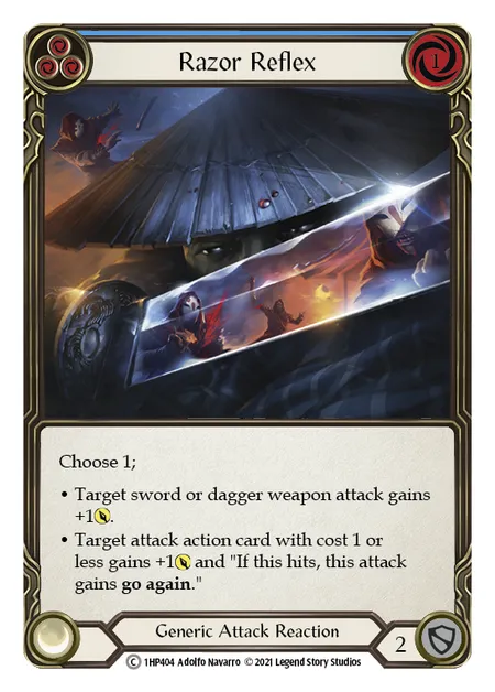 (1HP404) Flesh & Blood TCG History Pack 1 Single: Razor Reflex (Blue) (Regular) Common