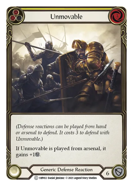 (1HP412) Flesh & Blood TCG History Pack 1 Single: Unmovable (Yellow) (Regular) Common