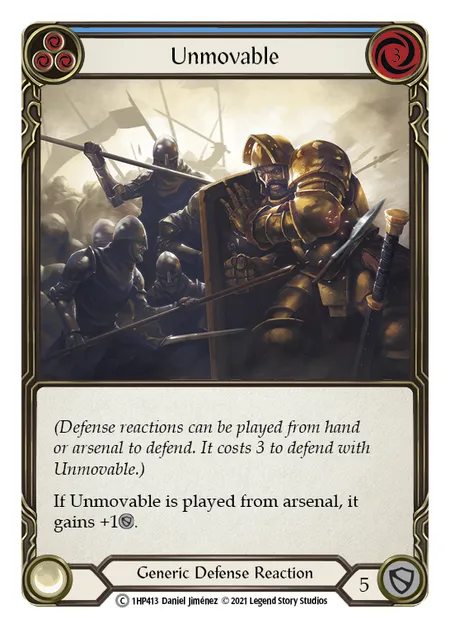 (1HP413) Flesh & Blood TCG History Pack 1 Single: Unmovable (Blue) (Regular) Common