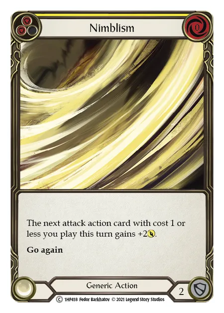 (1HP418) Flesh & Blood TCG History Pack 1 Single: Nimblism (Yellow) (Regular) Common