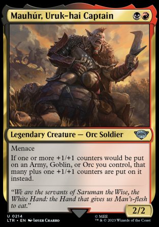 (214) Magic The Gathering The Lord of the Rings: Tales of Middle-earth Single: Mauh������r, Uruk-hai Captain  Uncommon