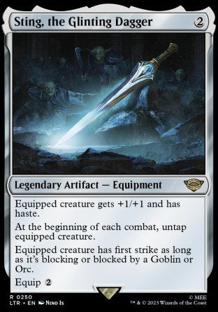 (250) Magic The Gathering The Lord of the Rings: Tales of Middle-earth Single: Sting, the Glinting Dagger Rare