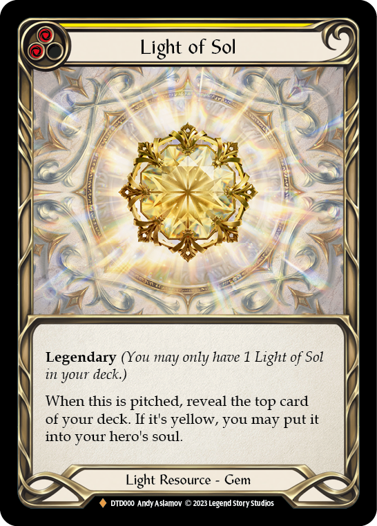 (DTD000) Flesh & Blood TCG Dusk till Dawn Single: Light of Sol (Cold Foil) Fabled