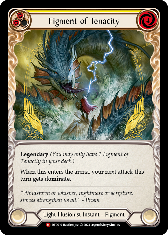 (DTD010) Flesh & Blood TCG Dusk till Dawn Single: Figment of Tenacity // Metis, Archangel of Tenacity (Regular) Majestic
