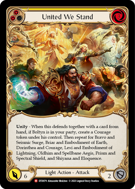 (DTD079) Flesh & Blood TCG Dusk till Dawn Single: United We Stand (Regular) Majestic