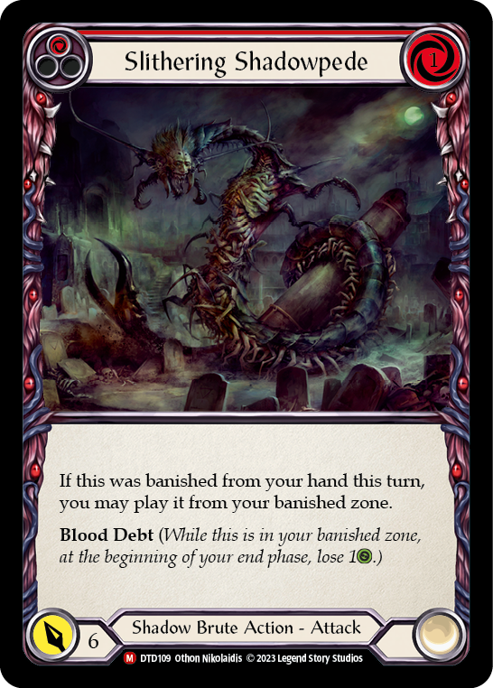 (DTD109) Flesh & Blood TCG Dusk till Dawn Single: Slithering Shadowpede (Rainbow Foil) Majestic