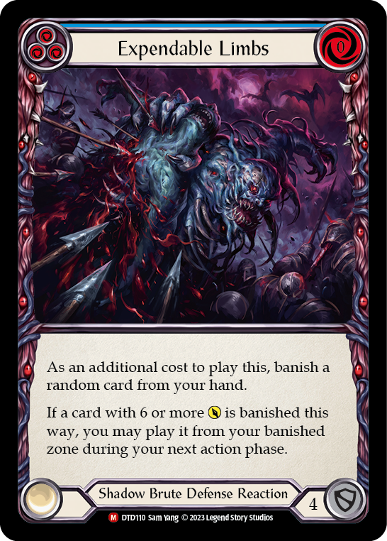 (DTD110) Flesh & Blood TCG Dusk till Dawn Single: Expendable Limbs (Rainbow Foil) Majestic