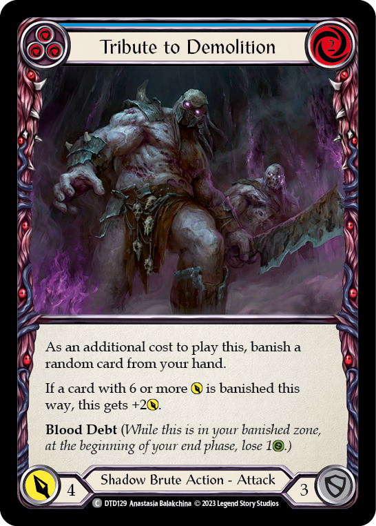 (DTD129) Flesh & Blood TCG Dusk till Dawn Single: Tribute to Demolition (Blue) (Rainbow Foil) Common