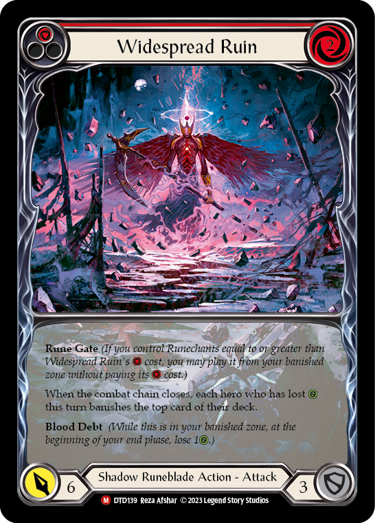(DTD139) Flesh & Blood TCG Dusk till Dawn Single: Widespread Ruin (Extended Art Rainbow Foil) Majestic