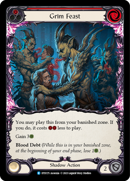 (DTD175) Flesh & Blood TCG Dusk till Dawn Single: Grim Feast (Red) (Regular) Rare