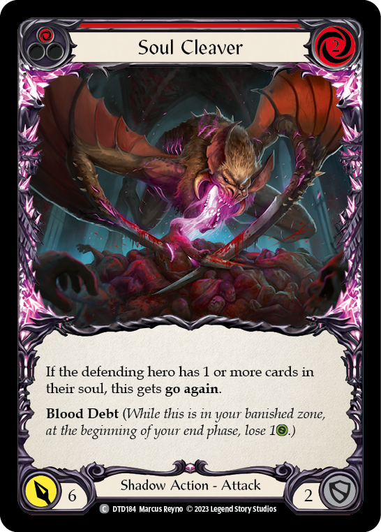 (DTD184) Flesh & Blood TCG Dusk till Dawn Single: Soul Cleaver (Red) (Rainbow Foil) Common