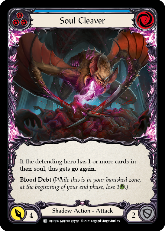 (DTD186) Flesh & Blood TCG Dusk till Dawn Single: Soul Cleaver (Blue) (Rainbow Foil) Common