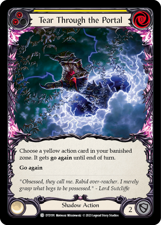 (DTD191) Flesh & Blood TCG Dusk till Dawn Single: Tear Through the Portal (Yellow) (Regular) Common