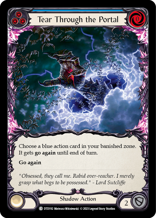 (DTD192) Flesh & Blood TCG Dusk till Dawn Single: Tear Through the Portal (Blue) (Rainbow Foil) Common