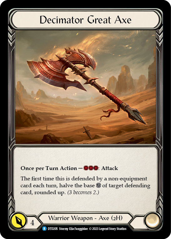 (DTD205) Flesh & Blood TCG Dusk till Dawn Single: Decimator Great Axe (Regular) Rare