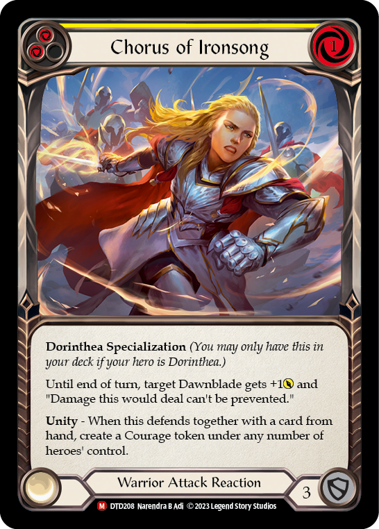(DTD208) Flesh & Blood TCG Dusk till Dawn Single: Chorus of Ironsong (Rainbow Foil) Majestic
