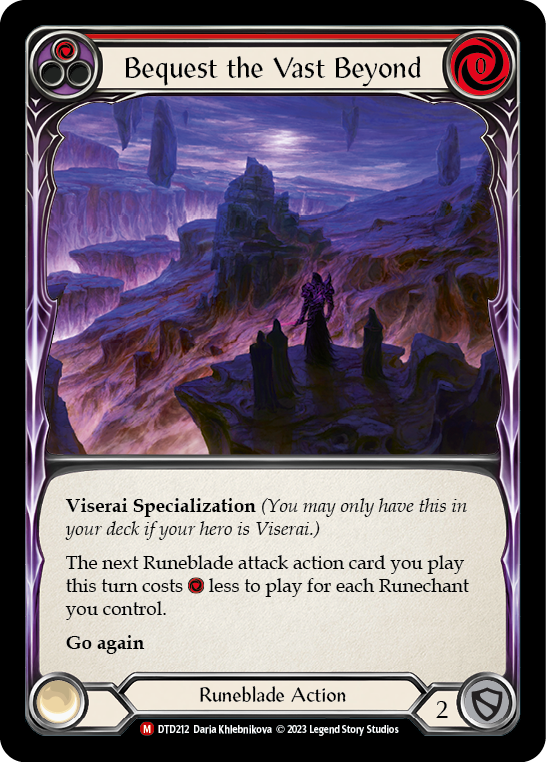 (DTD212) Flesh & Blood TCG Dusk till Dawn Single: Bequest the Vast Beyond (Rainbow Foil) Majestic
