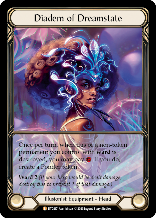 (DTD217) Flesh & Blood TCG Dusk till Dawn Single: Diadem of Dreamstate (Extended Art Cold Foil) Legendary