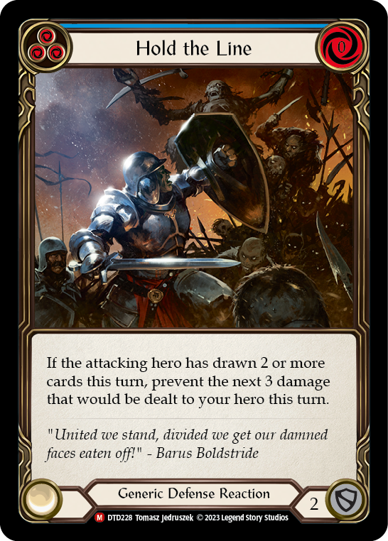 (DTD228) Flesh & Blood TCG Dusk till Dawn Single: Hold the Line (Regular) Majestic