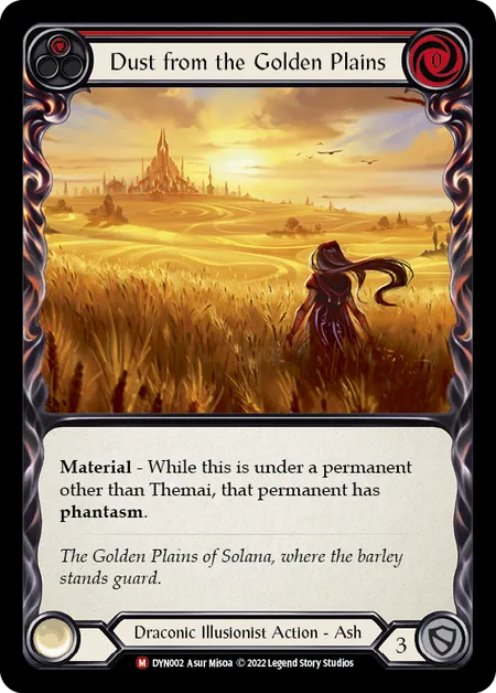(DYN002) Flesh & Blood TCG Dynasty Single: Dust from the Golden Plains (Rainbow Foil) Majestic