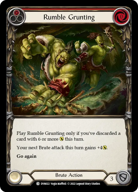 (DYN022) Flesh & Blood TCG Dynasty Single: Rumble Grunting (Red) (Regular) Common