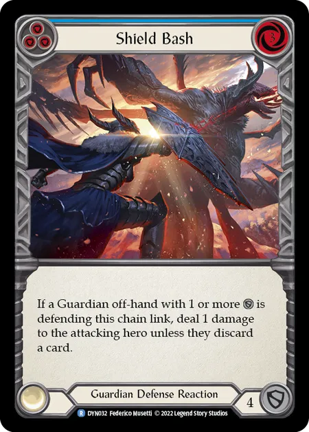 (DYN032) Flesh & Blood TCG Dynasty Single: Shield Bash (Blue) (Regular) Rare