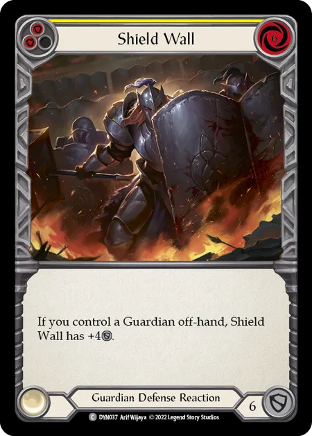 (DYN037) Flesh & Blood TCG Dynasty Single: Shield Wall (Yellow) (Rainbow Foil) Common