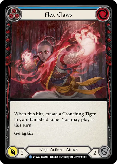 (DYN052) Flesh & Blood TCG Dynasty Single: Flex Claws (Blue) (Regular) Rare