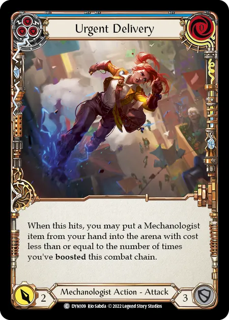(DYN109) Flesh & Blood TCG Dynasty Single: Urgent Delivery (Blue) (Regular) Common