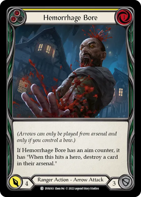 (DYN163) Flesh & Blood TCG Dynasty Single: Hemorrhage Bore (Yellow) (Regular) Common