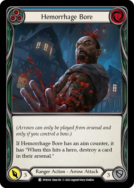(DYN164) Flesh & Blood TCG Dynasty Single: Hemorrhage Bore (Blue) (Regular) Common