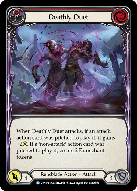 (DYN176) Flesh & Blood TCG Dynasty Single: Deathly Duet (Red) (Rainbow Foil) Rare