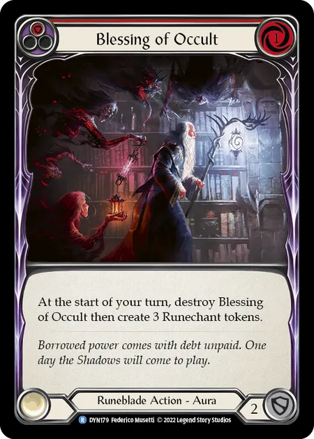(DYN179) Flesh & Blood TCG Dynasty Single: Blessing of Occult (Red) (Rainbow Foil) Rare