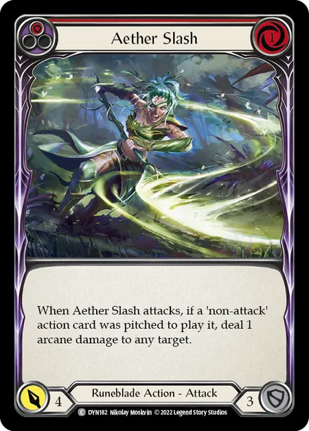 (DYN182) Flesh & Blood TCG Dynasty Single: Aether Slash (Red) (Regular) Common
