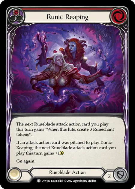 (DYN185) Flesh & Blood TCG Dynasty Single: Runic Reaping (Red) (Regular) Common