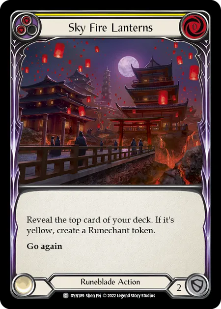 (DYN189) Flesh & Blood TCG Dynasty Single: Sky Fire Lanterns (Yellow) (Regular) Common