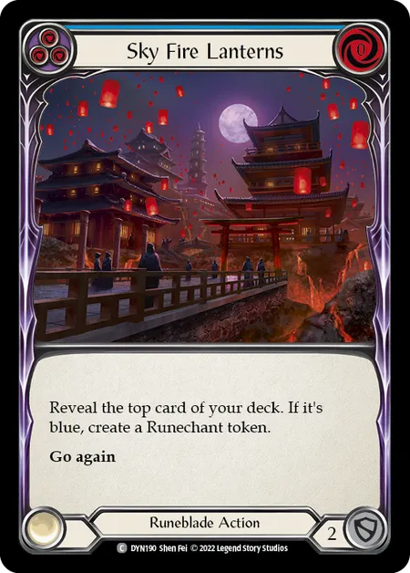 (DYN190) Flesh & Blood TCG Dynasty Single: Sky Fire Lanterns (Blue) (Regular) Common
