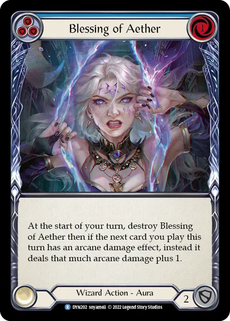 (DYN202) Flesh & Blood TCG Dynasty Single: Blessing of Aether (Blue) (Regular) Rare