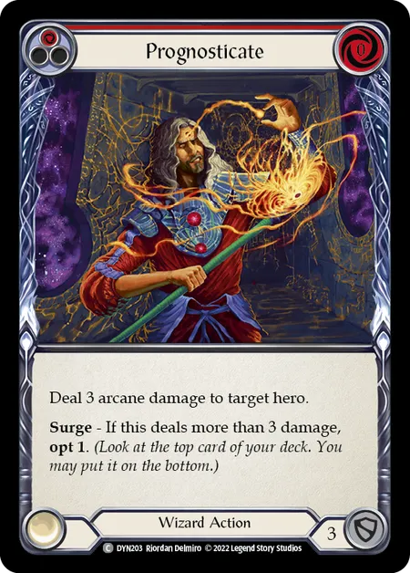 (DYN203) Flesh & Blood TCG Dynasty Single: Prognosticate (Red) (Rainbow Foil) Common