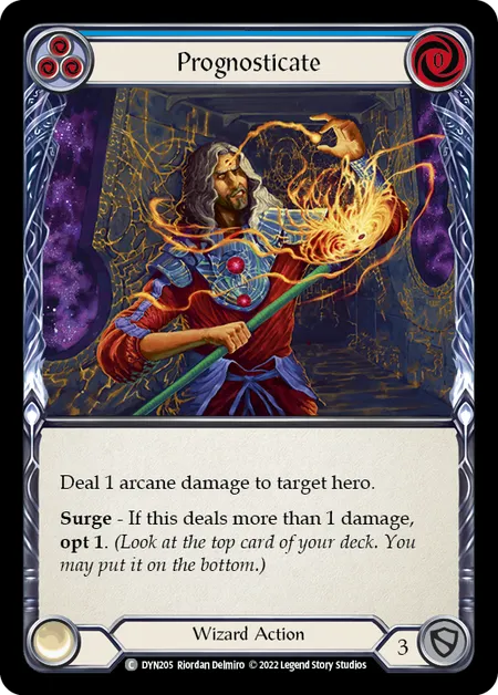 (DYN205) Flesh & Blood TCG Dynasty Single: Prognosticate (Blue) (Rainbow Foil) Common