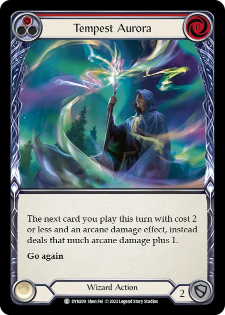(DYN209) Flesh & Blood TCG Dynasty Single: Tempest Aurora (Red) (Rainbow Foil) Common