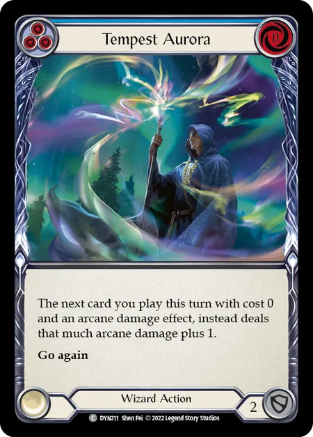 (DYN211) Flesh & Blood TCG Dynasty Single: Tempest Aurora (Blue) (Rainbow Foil) Common