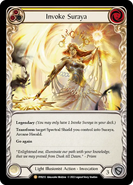 (DYN212) Flesh & Blood TCG Dynasty Single: Invoke Suraya // Suraya, Archangel of Knowledge (Cold Foil) Legendary