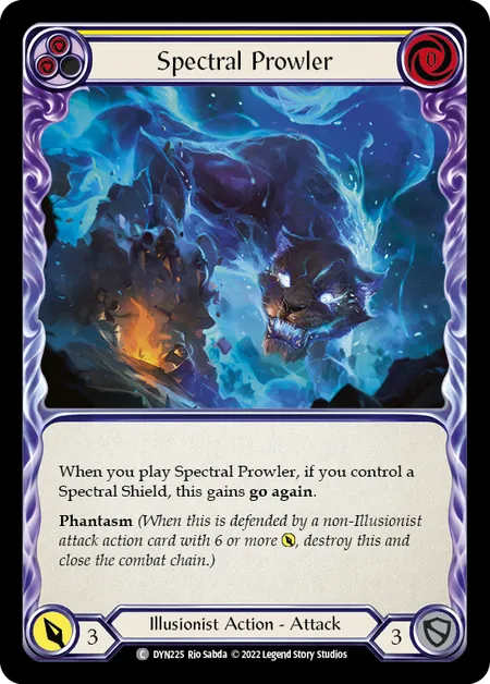 (DYN225) Flesh & Blood TCG Dynasty Single: Spectral Prowler (Yellow) (Rainbow Foil) Common