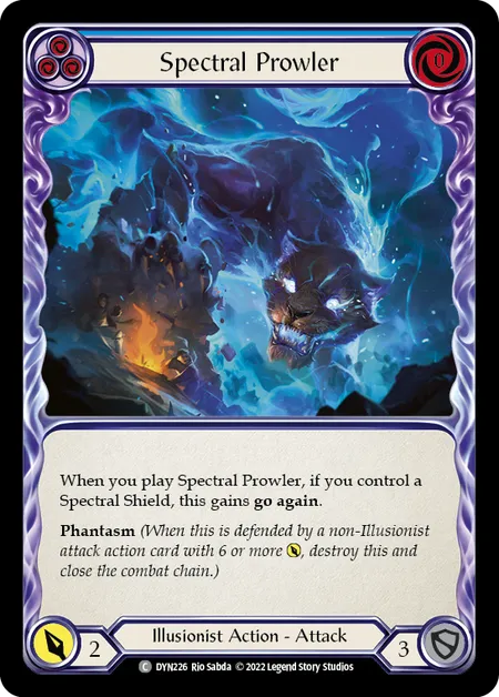 (DYN226) Flesh & Blood TCG Dynasty Single: Spectral Prowler (Blue) (Rainbow Foil) Common