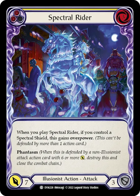 (DYN228) Flesh & Blood TCG Dynasty Single: Spectral Rider (Yellow) (Rainbow Foil) Common